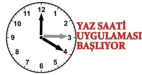 YAZ SAATİ UYGULAMASI BAŞLIYOR