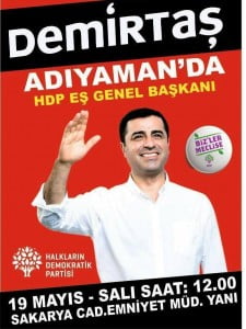 HDP EŞ GENEL BAŞKANI DEMİRTAŞ 19 MAYISTA ADIYAMAN’DA