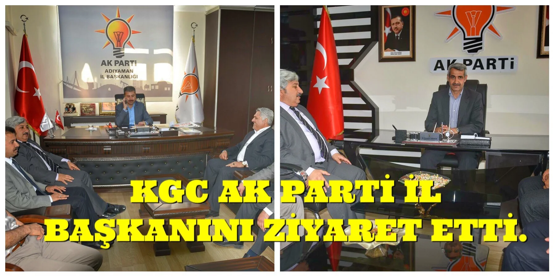 KAHTA GAZETECİLER CEMİYETİ, AK PARTİ İL BAŞKANI DİMEZ’İ ZİYARET ETTİ.