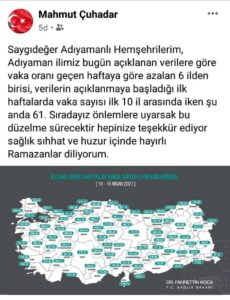 Adıyaman Valisi “ önlemlere uyarsak düzelme sürecektir”