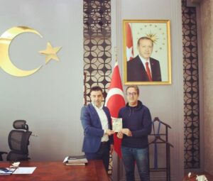“KURTULUŞ” ROMANI YAZARI ÇELEBİ, KAYMAKAMIMIZI ZİYARET ETTİ