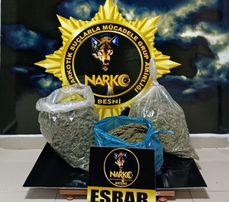 Adıyaman’da 5 kilo uyuşturucuya 1 gözaltı