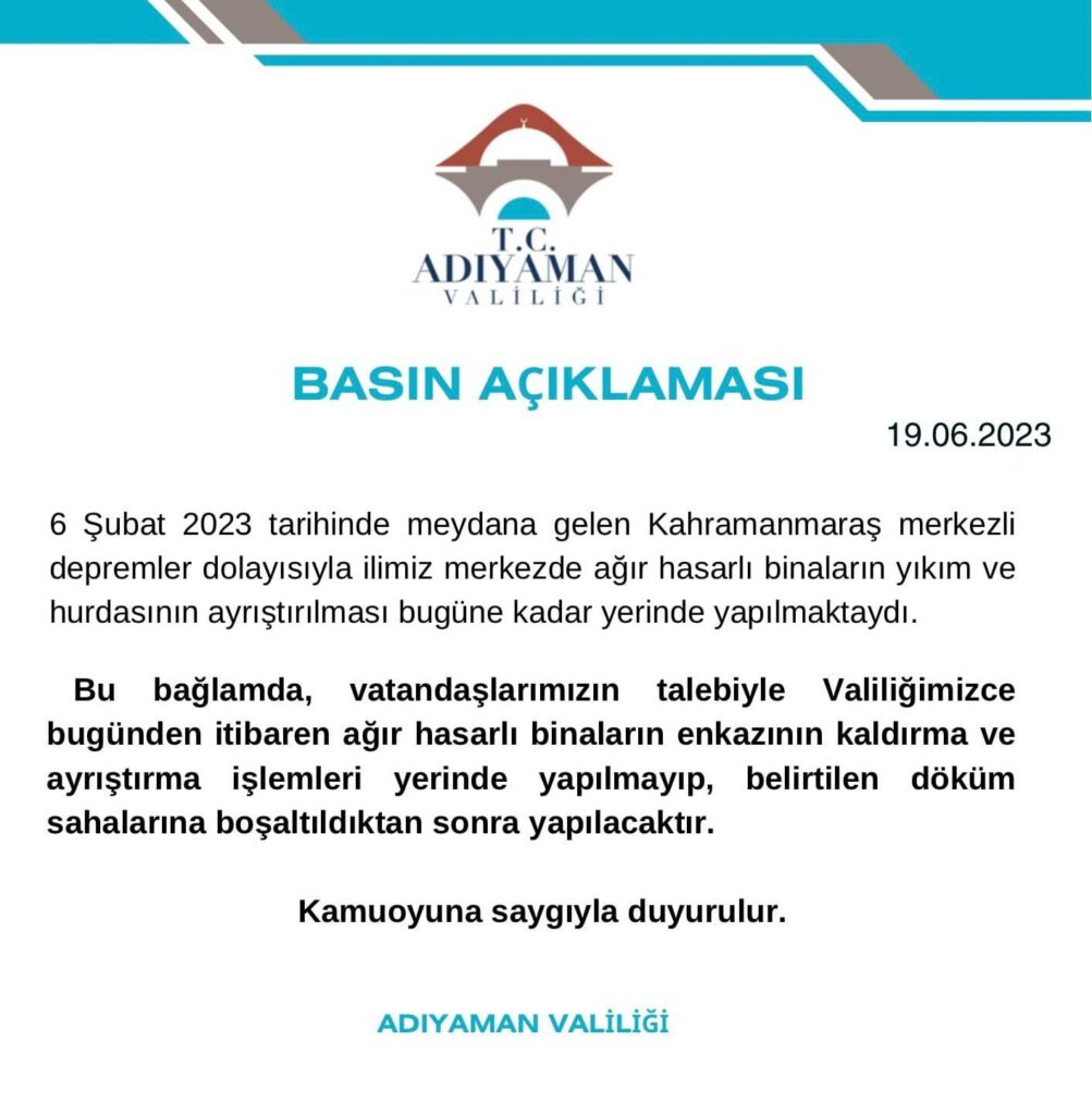 Valilikten basın açıklaması