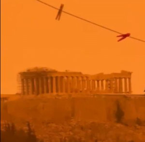 Afrika’dan gelen toz fırtınası Atina’yı Mars’a çevirdi