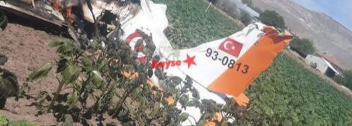 Kayseri’de eğitim uçağı düştü