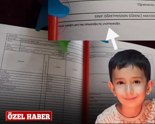 Kazada kaybettiği oğlunun karnesini aldı