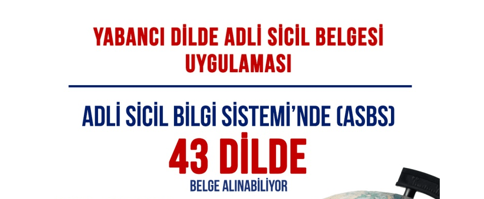 43 dilde adli sicil belgesi veriliyor