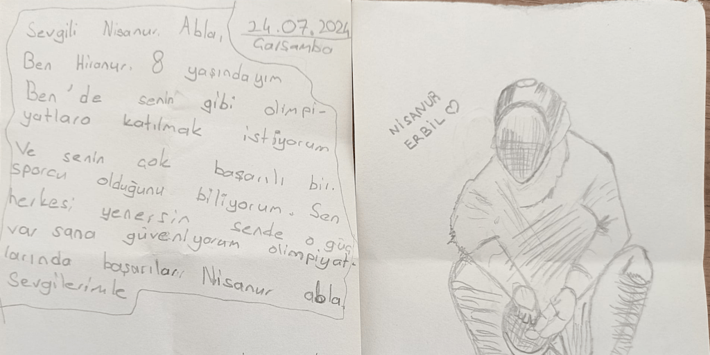 Minik sporculardan Paris’te ülkemizi temsil eden sporculara mektup