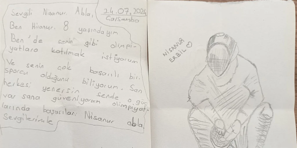 Minik sporculardan Paris’te ülkemizi temsil eden sporculara mektup