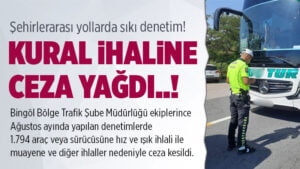 Bingöl’de şehirler arası yollarda sıkı denetim!