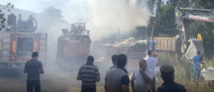 Isparta Şarkikaraağaç‘ta samanlık yangını