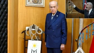 Bahçeli’den anlamlı mesaj; gönderilen urgan ile İyiparti çantasını astı