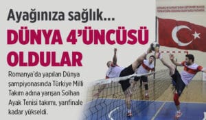 Türkiye, Ayak Tenisinde Dünya Dördüncüsü Oldu