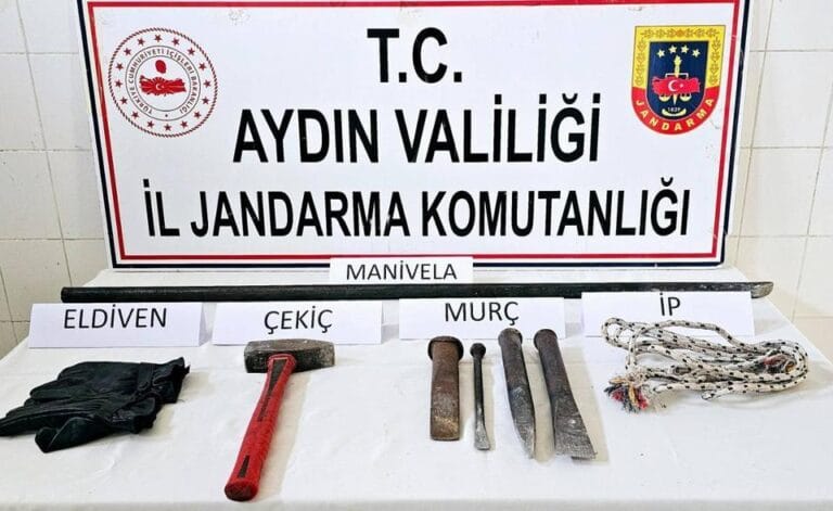 Çine’de kaçak kazı yapan 6 kişi suçüstü yakalandı