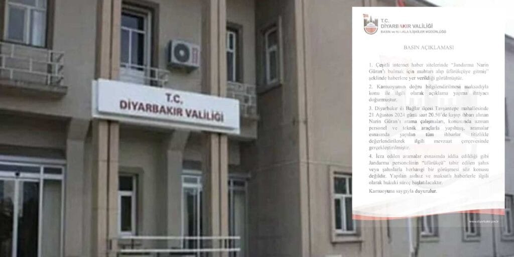 Diyarbakır Valiliğinden “Narin Güran için jandarma üfürükçüye gitti” iddialarına yanıt
