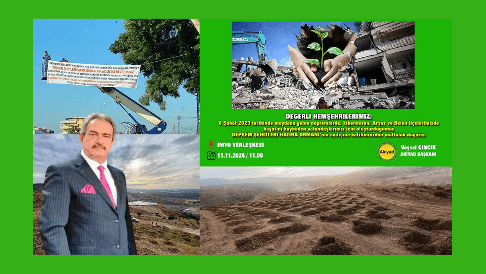 İskenderun’da deprem şehitleri anısına hatıra ormanı: TİMBİR’den destek