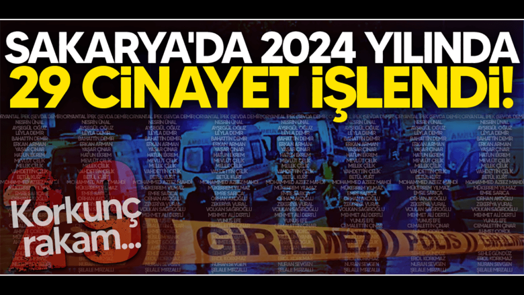 Sakarya’da 2024 yılında 29 cinayet işlendi! – Birlik Haber Ajansı