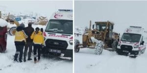 Kars’ta kar nedeniyle mahsur kalan hastayı kar kapları ve 112 Acil kurtardı – Birlik Haber Ajansı