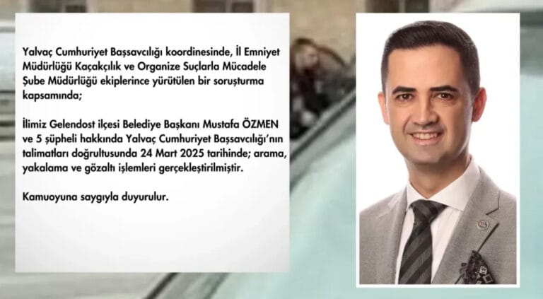 Isparta Valiliği’nden açıklama: Başkan Özmen ve 5 şüpheli ifade veriyor – Birlik Haber Ajansı