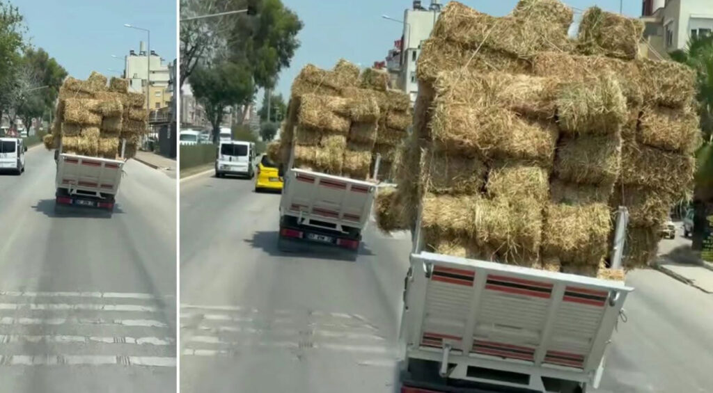 Serik’te saman yüklü kamyon trafiği tehlikeye attı! – Birlik Haber Ajansı
