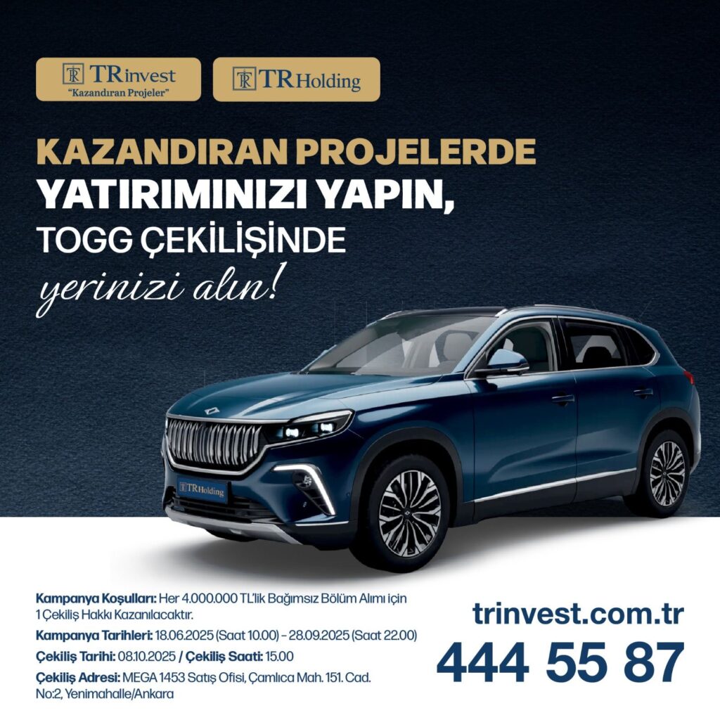 TRinvest’ten Yatırımcılara Büyük Fırsat: Konut Alımlarına Özel TOGG Kampanyası!