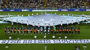 UEFA süper kupa maçında “Sivilleri Öldürmeyi Bırakın” mesajı – Birlik Haber Ajansı