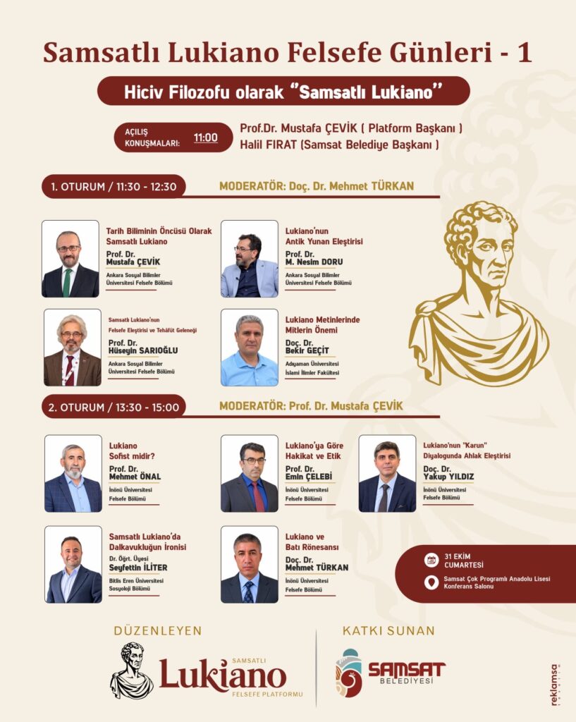 “Samsatlı Lukiano Felsefe Günleri” Başlıyor
